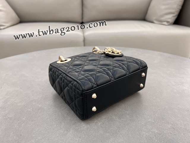Dior专柜新款Lady女包迪奥高仿原单三格羊皮黑色Classic Lady戴妃包 djfk1274